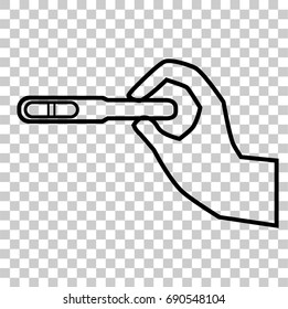 Icon : Hand - Holding Pregnancy Test Pack (Positive) at Transparent Effect Background
