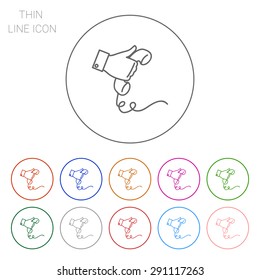 Icon of manâ??s hand holding telephone receiver