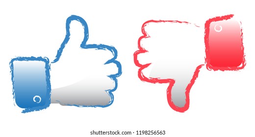 Icon of the hand like or disliked.