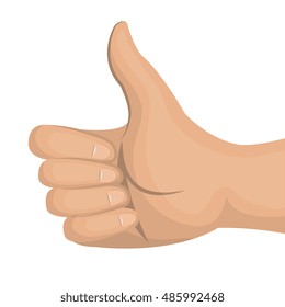 icon hand like, thumb up gesture front design