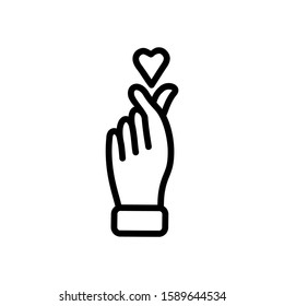 icon hand and love.symbol of love in hand.vector illustration