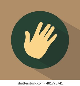 Icon. The hand of man. Round. Web. Flat style. For your design