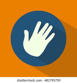 Icon. The hand of man. Round. Web. Flat style. For your design
