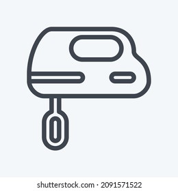 Icon Hand Mixer - Line Style - Simple illustration,Editable stroke,Design template vector, Good for prints, posters, advertisements, announcements, info graphics, etc.