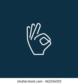 Icon hand okay Vector