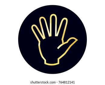 Icon hand on white background.Vector illustration.