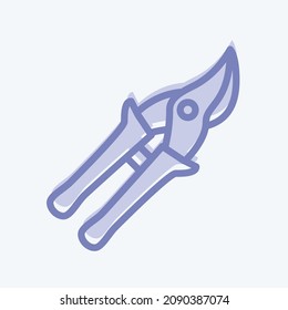Icon Hand Pruners - Two Tone Style - Simple illustration,Editable stroke,Design template vector, Good for prints, posters, advertisements, announcements, info graphics, etc.