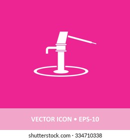 Icon of Hand  Pump on Magenta Color Background. Eps-10.