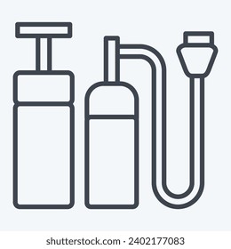 Icon Hand Pump. related to Backpacker symbol. line style. simple design editable. simple illustration