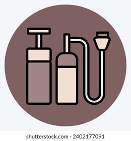Icon Hand Pump. related to Backpacker symbol. color mate style. simple design editable. simple illustration