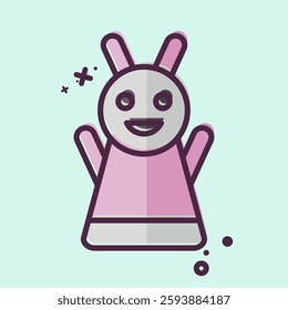 Icon Hand Puppet. related to Kindergarten symbol. MBE style. design editable