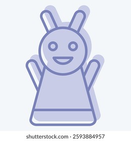Icon Hand Puppet. related to Kindergarten symbol. two tone style. design editable