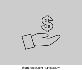 Icon hand receiving Incomes vector