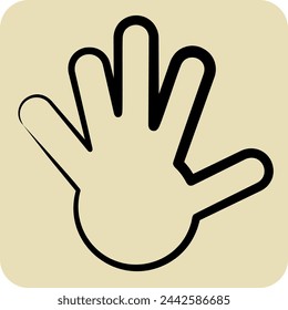 Icon Hand. related to South Africa symbol. hand drawn style. simple design illustration