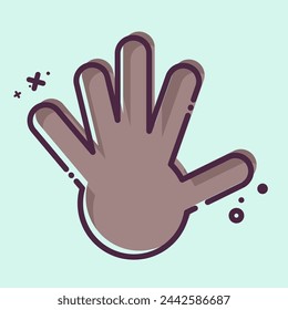 Icon Hand. related to South Africa symbol. MBE style. simple design illustration