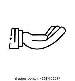 Icon Hand Right and Left, Icon Design Hand Outline, Symbol Outline Icon