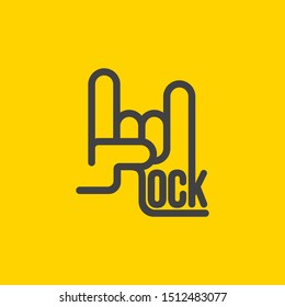 icon hand. rock and roll sign. vector illustration
