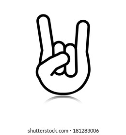 icon hand. rock and roll sign. vector eps8