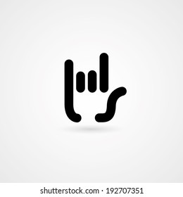 icon hand. rock and roll sign. vector eps10