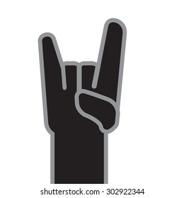 icon hand. rock and roll sign. vector