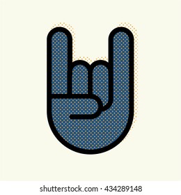 icon hand. rock and roll sign