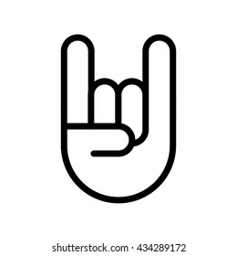icon hand. rock and roll sign