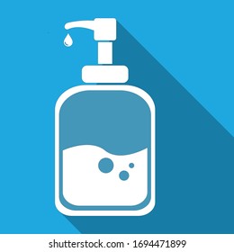 Icon hand sanitizer, with bubbles.