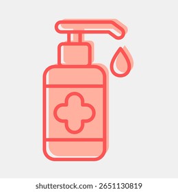 Icon hand sanitizer. Medical elements. Icon in two tone style.