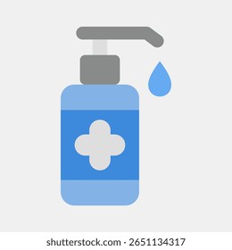 Icon hand sanitizer. Medical elements. Icon in flat style.