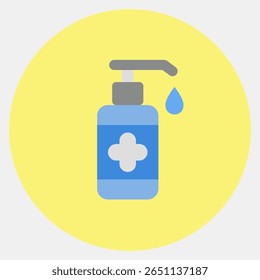 Icon hand sanitizer. Medical elements. Icon in color mate style.