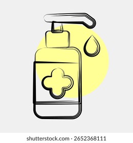 Icon hand sanitizer. Medical elements. Icon in color spot style.