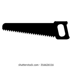 icon hand saw on white background