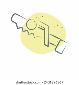 Icon Hand Saw. related to Construction symbol. Color Spot Style. simple design editable. simple illustration