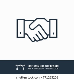 Icon hand shake graphic design single icon vector illustration