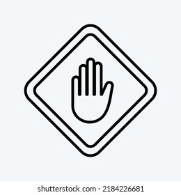 Icon Hand Sign. suitable for education symbol. line style. simple design editable. design template vector. simple illustration