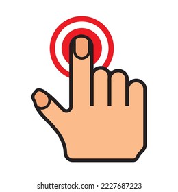 icon hand symbol clicking vector illustration