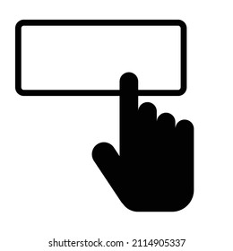 An icon of a hand tapping a button. Index finger. Vector.