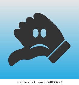 Icon of the hand that says "bad"