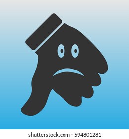 Icon of the hand that says "bad"
