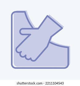 Icon Hand Warmer Pocket. suitable for sportswear symbol. two tone style. simple design editable. design template vector. simple illustration