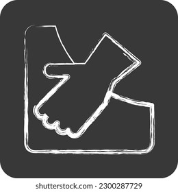 Icon Hand Warmer Pocket. suitable for sportswear symbol. chalk Style. simple design editable. design template vector. simple illustration