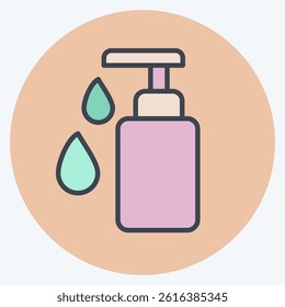 Icon Hand Wash. related to Fabric symbol. color mate style. design editable
