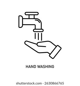 Icon a hand washing, isolated against a clean background.