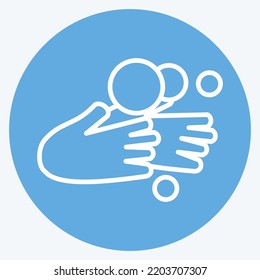 Icon Hand Washing. suitable for flu symbol. blue eyes style. simple design editable. design template vector. simple illustration