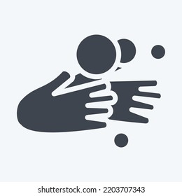 Lavado de mano de icono. adecuado para el símbolo de la gripe. estilo glifo. diseño simple editable. vector de plantilla de diseño. ilustración simple