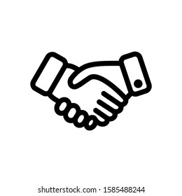 icon hand.Business handshake / contract agreement line art vector icon for apps and websites.vector illustration