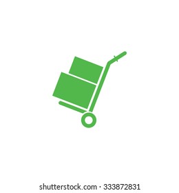 Icon handcart with boxes.