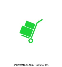 Icon handcart with boxes.