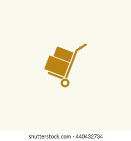 Icon handcart with boxes.
