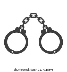 Icon handcuffs. Vector illustration on white background